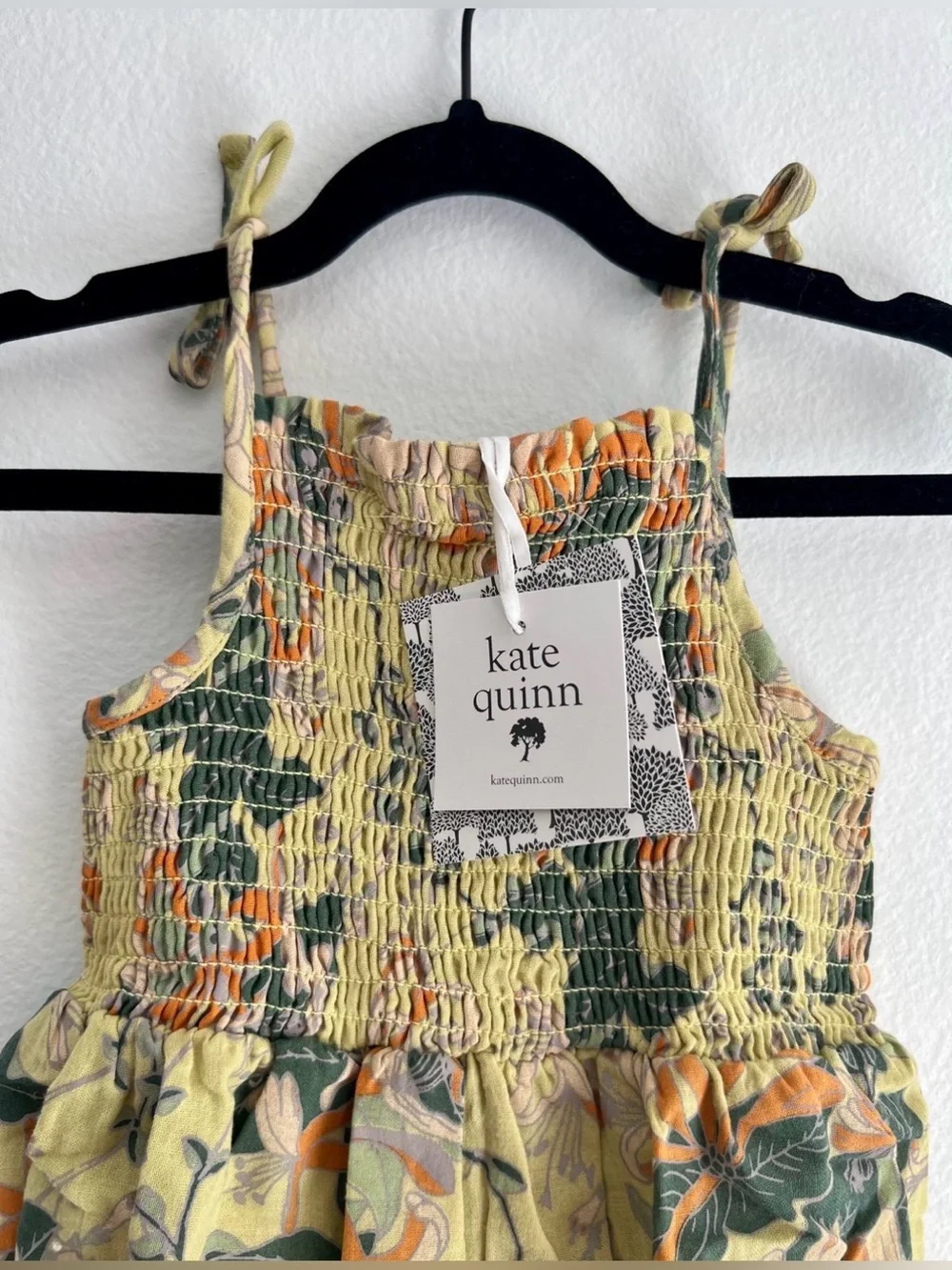 kate quinn Floral Smocked Baby Bubble Romper